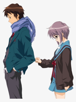Kyon,yuki [suzumiya Haruhi No Yūutsu] Dandole La Espalda - Yuki Haruhi Suzumiya No Yuutsu