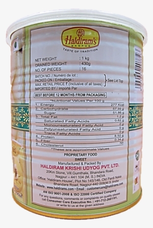 Haldiram's Indian Sweets Rasmalai 1kg - Haldiram's