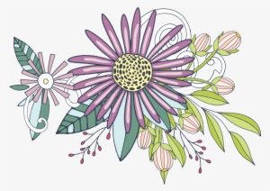 Hand Painted Purple Chrysanthemum Flower Png Transparent - Clip Art