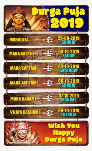 2019 Kolkata Durga Puja Date & Time Schedule - 2019 Durga Puja Date