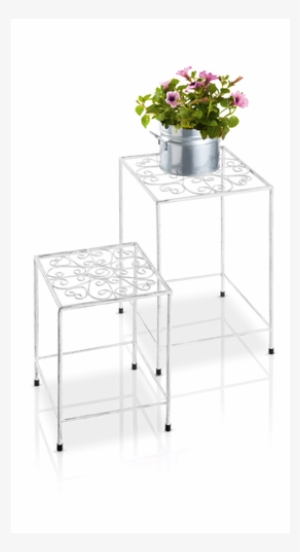 Flower Stand Set, Vintage White - White