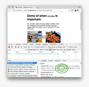 The Browser Is Now Only Choosing To Download The 320px