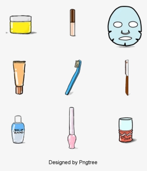 Cartoon Handpainted Simple Cosmetic Icon Design, Cartoon, - Portable Network Graphics
