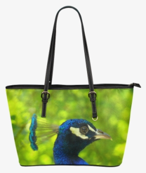 Peacock Leather Tote Bag/small (model 1651) - Boxer Water Colour Leather Tote Bag/small