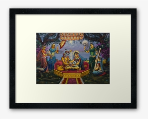 "radha Krishna Bhojan Lila" Framed Prints By Vrindavan - Radha Krishna Bhojan Lila