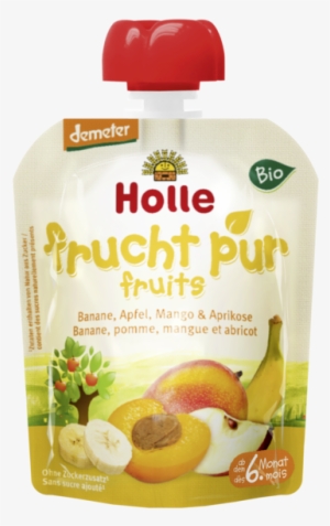 Holle Organic Pure Fruit Pouches - Holle Fruit Pure Banana, Apple, Mango & Apricot,