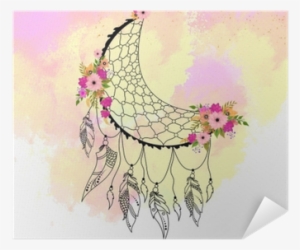 Boho Style Hand Drawn Dream Catcher With Ethnic Floral - Fondos De Pantalla J6 Atrapa Sueños