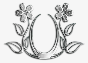Flower Metal Flourish Texture Graphic Deco - Floral Silver Png