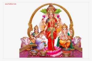 Saraswati Laxmi Maa And Ganesh Full Hd - Laxmi Mata Png