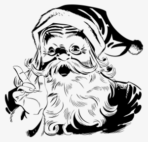 Big Image - Black And White Santa Png