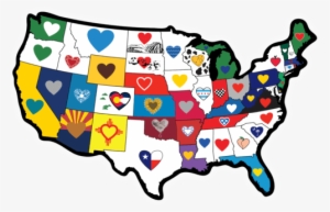All Usa Map Heart In States Sticker - Apron