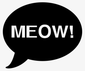 Meow Cat Sound Onomatopoeia In Oval Speech Bubble Comments - Meow Clip Art