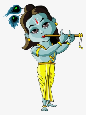 Krishna Flute With Peacock Feather Png - Transparent Little Krishna Png