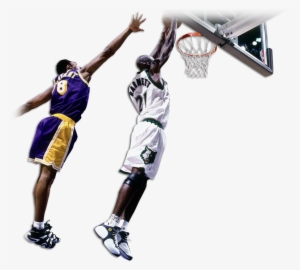 Kevin Garnett Fights For A Dunk Over Defender Kobe - Slam Dunk