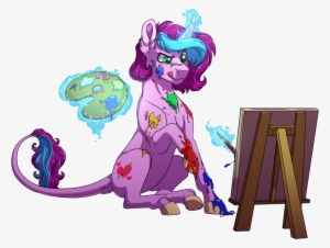 Lopoddity, Classical Unicorn, Commission, Curved Horn, - Unicorn With Paint Brush