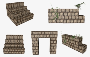 Medieval Stone Wall Set, Transparent, Wall, Stone,