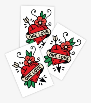 High Quality Temporary Tattoos With Heart With Arrow - Tattoo