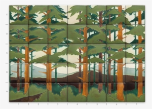 Pine Landscape Mural, Spring - Painting
