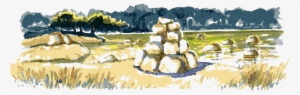 Header Picture Showing Stones On A River - Watercolor Paint