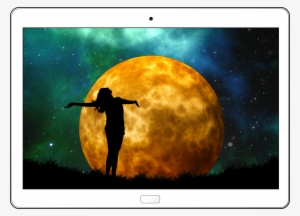 Tablet Moon Woman Silhouette Joy 1704846