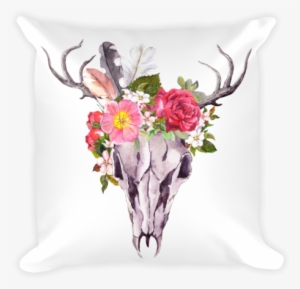 Floral Print Png - Animal Skull Flower