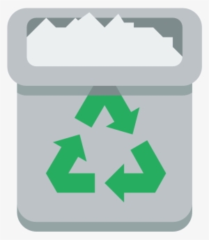 Trashcan Full Icon - Recycle Stencil