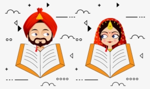Marriage Report - Sikh Bride And Groom Cartoon