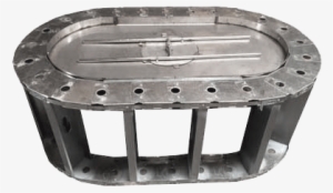 48" Oval Fire Pit Frame W/ 6" Wide Deck - Gas Burner