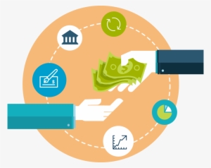 Exchanging Money With Abstract Pie Charts And Graphs - Loan Png
