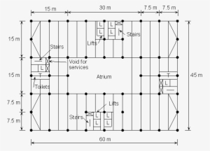 Typical Columns Layout In An Office Building With An - Building
