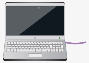 A Laptop Computer With The Power Cable Highlighted - Parts Of A Laptop Computer