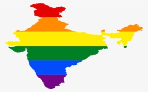 Lgbt Flag Superimposed On Map Of India - Lgbt India Map