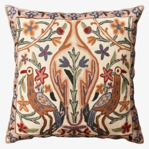 Floral Vase Tree Of Life Two Crane Decorative Pillow - Pillow