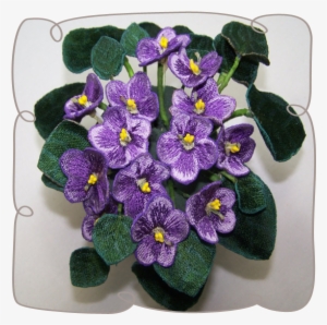 Purple African Violets - Machine Embroidery