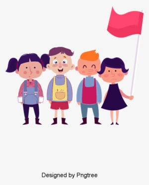 Primary School Children, Cartoon Characters Vector - School