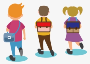 Go To School, Go To School, Cartoon, Vector Png And - School Going Students Png Vector