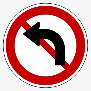 Open - No Left Turn Traffic Sign