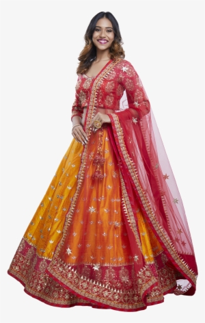Pink And Saffron Lehenga Set By Vasansi - Photo Shoot
