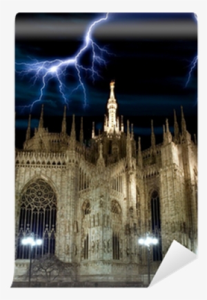 Thunder Lightning Above The Dome Cathedral In Milan, - Milan Cathedral
