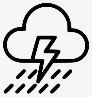 Weather Thunder Cloud Rain Cloudy Lightning Comments - Sun And Thunder Black And White Clip Art