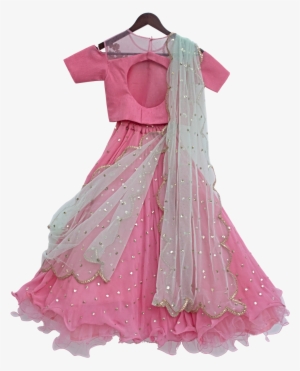 Designer Dress Pink Silk Choli With Sequence Booti - Gown