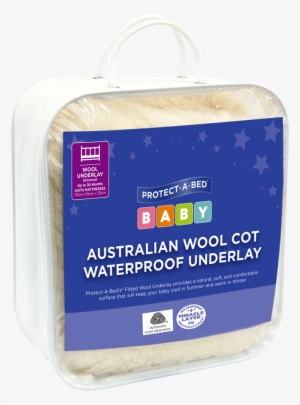Australian Wool Cot Underlay - Protect-a-bed Australian Wool Cot Waterproof Underlay