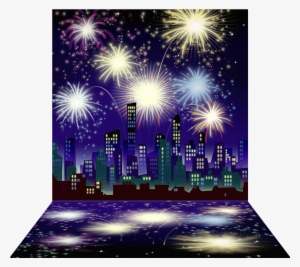 City Celebrations With Fireworks - Happy New Year Glitter