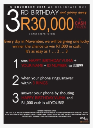 3rd Birthday Giveaways - Flyer