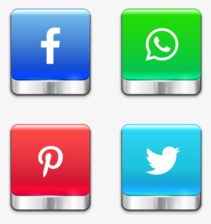 Social Media Steel Style Button Set, Social Media, - Icon