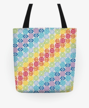 Watercolor Chakra Symbol Pattern Tote - Watercolor Chakra Symbol Pattern Tote Bag: Funny Tote