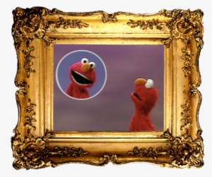 “elmo With Teeth In An Ornate Gold Frame” By Me - Png Photo Frame Free