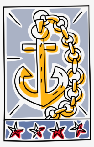 Vector Illustration Of Maritime Anchor And Chain Prevents - Party