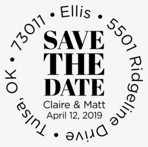 Taylor Elliott Round Save The Date Stamp