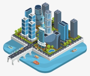 Tokenization Real Estate - Icon City 3d Png